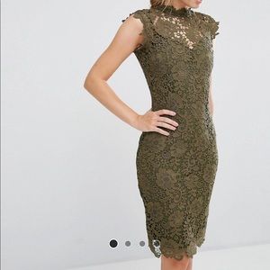 Paper Dolls Allover High Neck Lace Dress